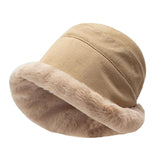 Maxbell Autumn Winter Bucket Hat Fisherman Cap Fashion Warm Comfortable Solid Color Beige