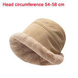 Maxbell Autumn Winter Bucket Hat Fisherman Cap Fashion Warm Comfortable Solid Color Beige