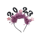 Maxbell 2023 Happy New Year Headband Hair Hoop for Costume Hair Accessories Adults