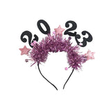 Maxbell 2023 Happy New Year Headband Hair Hoop for Costume Hair Accessories Adults