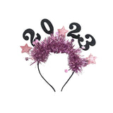 Maxbell 2023 Happy New Year Headband Hair Hoop for Costume Hair Accessories Adults