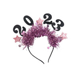 Maxbell 2023 Happy New Year Headband Hair Hoop for Costume Hair Accessories Adults