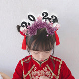 Maxbell 2023 Happy New Year Headband Hair Hoop for Costume Hair Accessories Adults