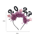 Maxbell 2023 Happy New Year Headband Hair Hoop for Costume Hair Accessories Adults