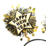 Maxbell Hair Hoop Headwear 2023 Happy New Year Headband for Women Men Festival Kids Aureate
