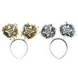 Maxbell Hair Hoop Headwear 2023 Happy New Year Headband for Women Men Festival Kids Aureate