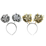 Maxbell Hair Hoop Headwear 2023 Happy New Year Headband for Women Men Festival Kids Aureate