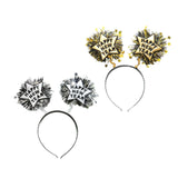 Maxbell Hair Hoop Headwear 2023 Happy New Year Headband for Women Men Festival Kids Aureate
