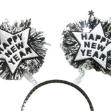 Maxbell Hair Hoop Headwear 2023 Happy New Year Headband for Women Men Festival Kids Argent