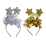 Maxbell Happy New Year Headband Creative Hair Hoop for Halloween Dress up Women Man Argent