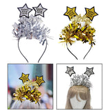 Maxbell Happy New Year Headband Creative Hair Hoop for Halloween Dress up Women Man Argent