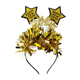 Maxbell Happy New Year Headband Creative Hair Hoop for Halloween Dress up Women Man Aureate