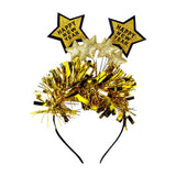 Maxbell Happy New Year Headband Creative Hair Hoop for Halloween Dress up Women Man Aureate
