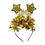Maxbell Happy New Year Headband Creative Hair Hoop for Halloween Dress up Women Man Aureate