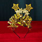 Maxbell Happy New Year Headband Creative Hair Hoop for Halloween Dress up Women Man Aureate