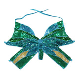 Maxbell Sequin Butterfly Crop Top Halloween Party Belly Dance Club Rave Blue Green