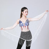 Maxbell Sequin Crop Top Belly Costume for Rave Party Halloween