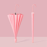 Maxbell Long Handle Umbrella Auto Open Weatherproof Travel Umbrella Rain Umbrellas Pink