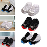 Maxbell Winter Slippers Lace up Soft Plush Anti Slip for Indoor Outdoor Living Room White