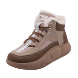 Maxbell Winter Snow Boots Short Boots Thick Soled Anti Slip for Hiking Outdoor Brown 36