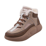 Maxbell Winter Snow Boots Short Boots Thick Soled Anti Slip for Hiking Outdoor Brown 36