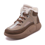 Maxbell Winter Snow Boots Short Boots Thick Soled Anti Slip for Hiking Outdoor Brown 36