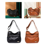 Maxbell Elegant Women Soft PU Leather Shoulder Bag Shopping Bag Zipper Lady Satchel Black