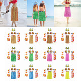 Maxbell hawaiian Skirt Costume Set Fancy Dress Luau National Dress Cosplay 60cm Brown