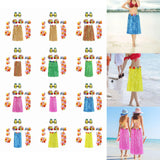 Maxbell hawaiian Skirt Costume Set Fancy Dress Luau National Dress Cosplay 60cm Brown