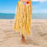 Maxbell hawaiian Skirt Costume Set Fancy Dress Luau National Dress Cosplay 60cm Brown
