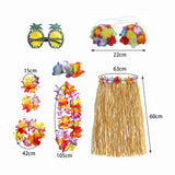 Maxbell hawaiian Skirt Costume Set Fancy Dress Luau National Dress Cosplay 60cm Brown
