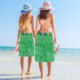 Maxbell hawaiian Skirt Costume Set Fancy Dress Luau National Dress Cosplay 60cm Green