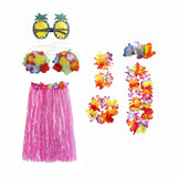 Maxbell hawaiian Skirt Costume Set Fancy Dress Luau National Dress Cosplay 60cm Pink