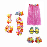 Maxbell hawaiian Skirt Costume Set Fancy Dress Luau National Dress Cosplay 60cm Pink