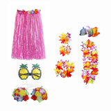 Maxbell hawaiian Skirt Costume Set Fancy Dress Luau National Dress Cosplay 60cm Pink