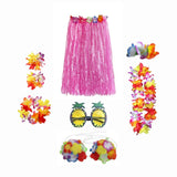 Maxbell hawaiian Skirt Costume Set Fancy Dress Luau National Dress Cosplay 60cm Pink