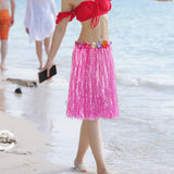 Maxbell hawaiian Skirt Costume Set Fancy Dress Luau National Dress Cosplay 60cm Pink