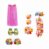 Maxbell hawaiian Skirt Costume Set Fancy Dress Luau National Dress Cosplay 80cm Pink