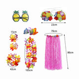 Maxbell hawaiian Skirt Costume Set Fancy Dress Luau National Dress Cosplay 80cm Pink