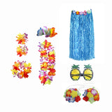 Maxbell hawaiian Skirt Costume Set Fancy Dress Luau National Dress Cosplay 80cm Blue