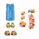 Maxbell hawaiian Skirt Costume Set Fancy Dress Luau National Dress Cosplay 80cm Blue