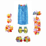 Maxbell hawaiian Skirt Costume Set Fancy Dress Luau National Dress Cosplay 80cm Blue