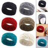 Maxbell Elastic Knitting Headband Headwear Thick Hair Bands for Girls Women Workout Black