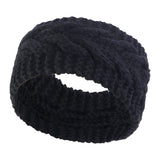 Maxbell Elastic Knitting Headband Headwear Thick Hair Bands for Girls Women Workout Black