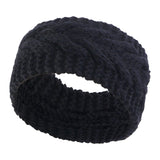 Maxbell Elastic Knitting Headband Headwear Thick Hair Bands for Girls Women Workout Black