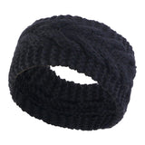 Maxbell Elastic Knitting Headband Headwear Thick Hair Bands for Girls Women Workout Black