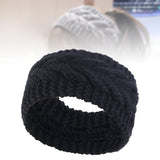 Maxbell Elastic Knitting Headband Headwear Thick Hair Bands for Girls Women Workout Black