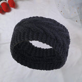 Maxbell Elastic Knitting Headband Headwear Thick Hair Bands for Girls Women Workout Black