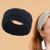 Maxbell Elastic Knitting Headband Headwear Thick Hair Bands for Girls Women Workout Black