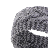 Maxbell Elastic Knitting Headband Headwear Thick Hair Bands for Girls Women Workout Gray